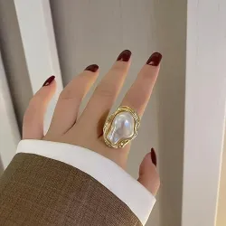 Vintage Pearl Adjustable Fashion Rings